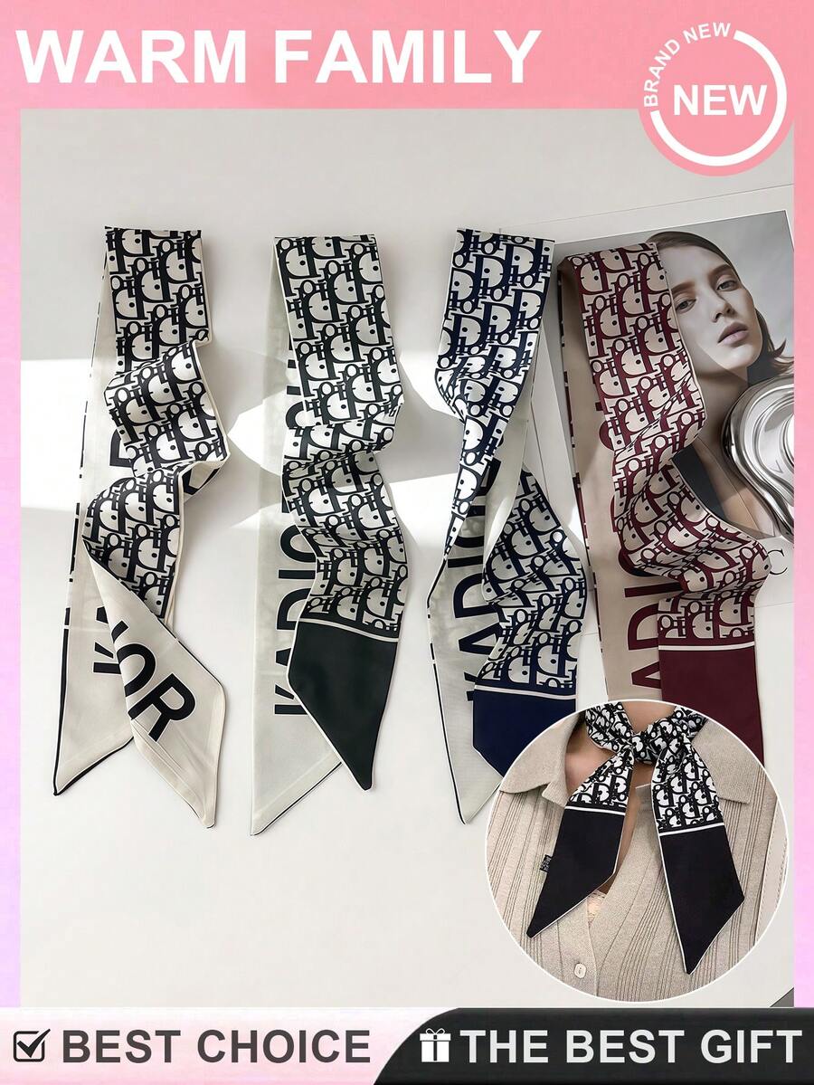 女款頭巾髮巾 1件裝，輕盈柔軟聚酯纖維緞面絲綢感頸巾頭巾髮帶，優雅多用途正方形方巾時尚髮飾，光滑舒適面料，適合髮型造型與穿搭搭配 - 多色 - 查看 1