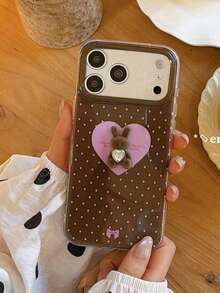 Ốp lưng điện thoại hình gấu 3D chấm bi dễ thương, bóng bẩy, chống rơi, phù hợp với 17 Pro Max 11 12 13 14 15 16 Pro Max, ốp bảo vệ chống rơi IMD. - Nhiều màu - Xem 2