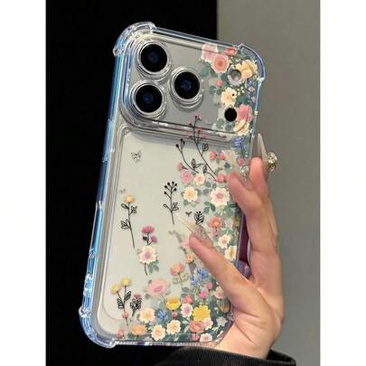 Daisy Flower Transparent Anti-Fall Phone Case, Minimalist Spring Style Phone Case, Suitable For Daily Use, Compatible With IPhone 15/15 Pro/15 Plus/15 Pro Max/16/16 Pro/16 Pro Max/17/17 Pro/17 Pro Max/12/12 Pro/12 Mini/13/13 Mini/13 Pro/13 Pro Max/14/14 Plus/14 Pro Max/11 Soft Case
