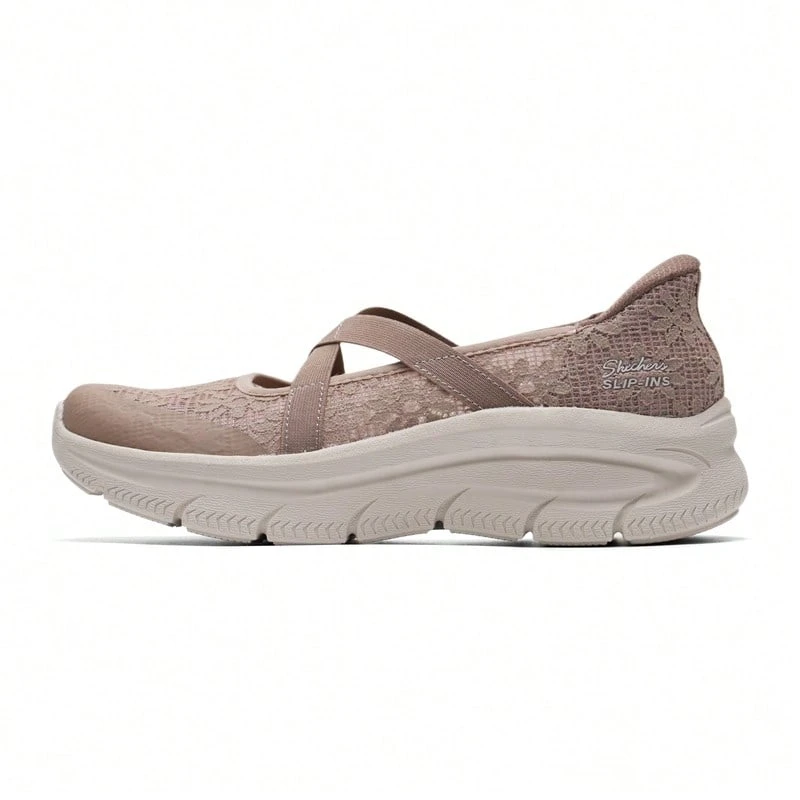 Skechers 女士休閒鞋ARCH FIT MC D'LUX透氣瑪麗珍鞋蕾絲輕盈舒適摩卡色159523-MOC - 摩卡色 - 查看 1