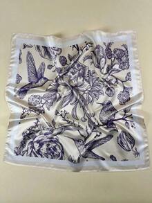 1pc Women's Floral & Bird Print Headscarf/Headband/Hair Accessory, An Ideal Choice To Create Fashionable Looks,Beach,Holiday - 彩色 - 查看 1