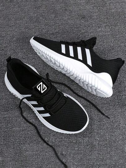 Tenis Deportivos Negros para Mujer, de Malla Transpirable y Ligero, Cómodos para Caminatas y Ejercicio