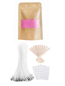 BUCICE 200g Cera de arena natural, adecuada para hacer velas, cera de arena de colores para decoración de velas DIY, tinte para velas de pintura de arena, material de cera de nieve, incluye 100 mechas - Múltiples aromas - Ver 9