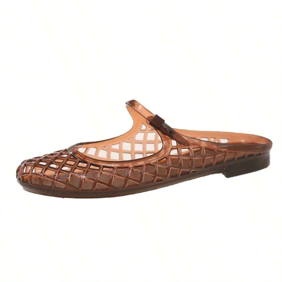 Summer Jelly Sandals For Women, Fashion Jelly Sandals Women, Casual Sandals For Women, Stylish Shoes For Women, Elegant High Heel Sandals, Soft Comfort Summer Shoes, Breathable Daily Outdoor Footwear, All-Match Womens Sandals, Lightweight Ladies Summer Footwear, Perfect Mother Gifts, Chic Casual Party Street Wear For Hot Summer Days - Màu nâu Mocha - Xem 1
