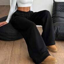 Unforgettable Stylish Premium Wide Leg Sweatpants, Baggy Fashion, Foreign Style - Negro - Ver 2