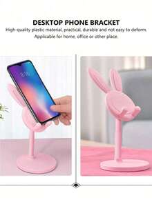 2026 Nuevo soporte de teléfono con forma de conejo lindo | Soporte rosa con altura ajustable, soporte de escritorio para teléfonos y tabletas de 4 a 10 pulgadas de Apple y Android | Decoración de escritorio adorable, esencial para mujeres | Práctico y lindo, ideal para estudiar, trabajar y ver videos | El mejor regalo para el Día de San Valentín, Pascua y el Día de la Madre - Multicolor - Ver 4