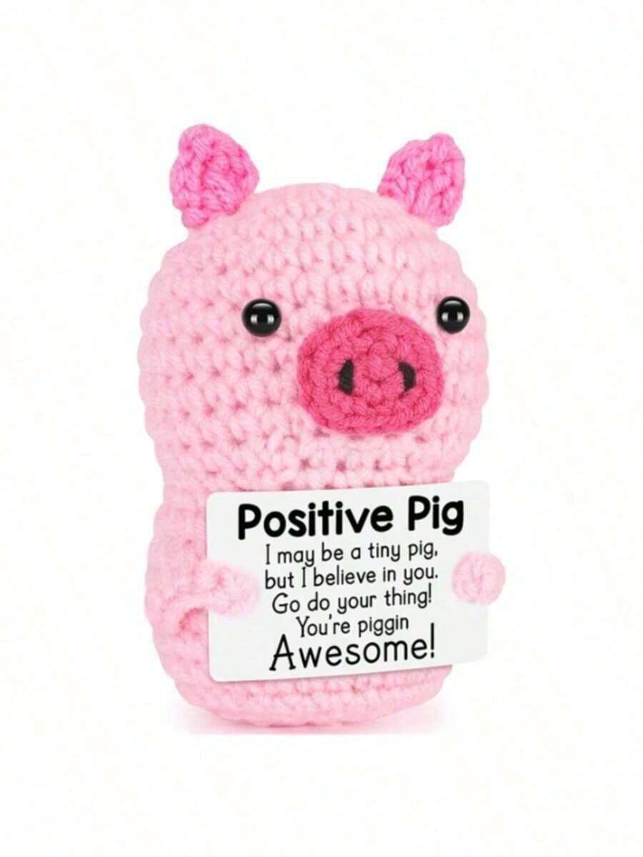 1pc Pink Piglet Prepares An Inspiring Positive Energy Pig Doll As A Thoughtful Gift For Dear Family Or Friends On Important Festivals, Such As Birthday Parties, Graduation Ceremonies, Thanksgiving, Christmas, Mother's Day And Valentine's Day. Its Encouragement And Companionship Will Make Everyone Feel Good In Challenging Days. - Multicolor - View 1