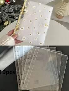 A5 雛菊燙金活頁夾，大容量活頁筆記本，彩色軟封面，透明替換頁，相簿，貼紙簿，DIY 計畫本，日誌，交易卡夾，集郵簿，貼紙收納簿，文具用品 - A5雛菊活頁夾 - 查看 19