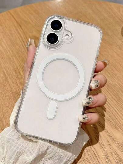 Transparent Magnetic Charging Case Compatible With Iphone 17/15, Compatible With Apple 16 Pro Max, 15 Plus, Anti-Fall 13 Pro Max, Minimalist 12, Ultra-Thin 14 Phone Protective Cover