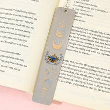 Romantic ACOTAR Mountain Moon Theme Stainless Steel Bookmark With Chain And Crescent Pendant, Colorful Mysterious Starry Sky Bookmark, Suitable For Book Lovers, Novel And Astrology Enthusiasts, Best Friend Gifts, Birthday Souvenirs, Graduation Gifts - One Size Fits All - View 6