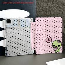 1 chiếc ốp lưng máy tính bảng trong suốt họa tiết chấm bi hồng hình zombie hoạt hình, có ngăn đựng bút và chân đế đa góc, tương thích với iPad 11 (A16 2028), Oppo Pad, Matepad, Honor Pad. - Nhiều màu - Xem 8