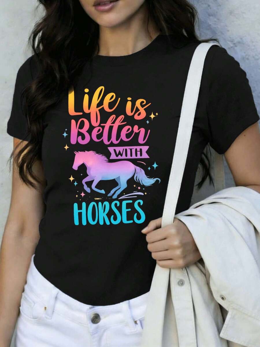Women T-Shirts - Black - View 1