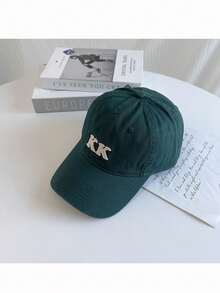 1顶男女通用KK字母刺绣水洗棒球帽，可调节弯檐遮阳帽，休闲街头风 - A - 查看 4