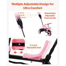 Toddler Tricycle & Stroller For 18 Months To 5 Year Old, Kids Trike With Parent Push Handle, Adjustable Seat & Storage For Outdoor Play, Tricycle For Toddlers, Birthday Toy For Boys And Girls - With Push Handle - View 4
