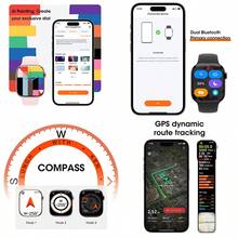 PANDA AI智能手表，IP68防水，AMOLED触摸屏，支持通话/拨号、NFC，兼容安卓和iOS系统，230mAh电池，多种运动模式，男女通用（Watch 11 MINI） - 白色 - 查看 8