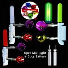 2/6pcs + Battery Set Night Fishing Warning Light Sticks, Fishing Bite Alarm With Battery, LED Fishing Alarm With Bell, Fishing Rod Light Bite Alarm With 2/6pcs CR425 Batteries - Multicolor - View 8