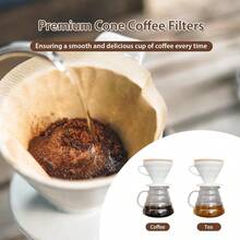 SOKANY 100pcs Coffee Filter Papers, V-Shaped And Fan-Shaped Coffee Filter Papers. Natural Wood Pulp Unbleached, Suitable For Pour-Over Coffee Pot/American Coffee Maker, Can Be Used For Reflux/Drip/Brewing - Coffee filter papers - View 4