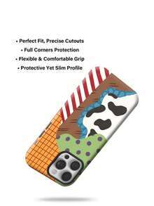 Dual-Layer Pink And Red Striped Heart Pattern Phone Case, Suitable For IPhone 11 To 17 Pro And Max Models. This Durable, Shock-Resistant Protective Case Makes An Ideal Birthday Or New Year Gift. - Multicolor - View 3