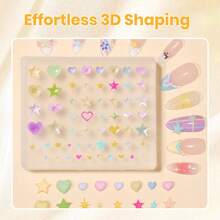 2Pcs 30g 3D Gel Nail Art Set Beetles, Pastel Playland Clear Solid Builder Gels, Non-Sticky Sculpting Gel With Dual-Ended Sculpture Pen & 24Pcs Dual Molds, Beginner Friendly DIY Home Manicure, UV LED Lamp Required - 2 Pcs Clear Solid Builder Gels - 查看 4