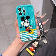 This Disney Mickey Mouse Lanyard Phone Case Is Fully Covered In TPU Material. It's Shockproof, Lightweight, And Compatible With IPhone17/16/11/13/15/15 Plus/15 Pro/15 Pro Max/12/14 Pro Max/11 Pro Max/12 Pro/12 Pro Max/13. This Phone Case Makes A Popular Birthday Gift Or Business Gift; It's Durable, Stain- And Fingerprint Resistant, And Suitable For Both Men And Women. The Set Also Includes A Mickey Mouse Phone Case And A Mickey Mouse Plush Bracelet. It's A Perfect Gift For Friends And Family. This Stylish Phone Case Is Fun, Lightweight, And Durable. IPhone17 Pro Max Phone Case, Minnie Mouse Phone Case. - trắng - Xem 6