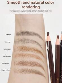 1PC 1818 Bút kẻ lông mày dạng kéo, bền, chống nước, chống mồ hôi, không phai màu, không lem, định hình lông mày chính xác, phù hợp cho người mới bắt đầu không có kỹ năng xé, kéo, cắt và gọt bút chì. - Nhiều màu - Xem 3