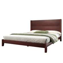 Platform Bed 160x200 With Headboard And Slatted Base, Brown - 棕色 - 查看 11