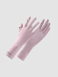 Găng tay chống nắng bằng lụa băng mỏng cho nữ, Găng tay lái xe cụt ngón chống tia UV thoáng khí có khả năng sử dụng màn hình cảm ứng, Mùa hè - Nhiều màu - Xem 13
