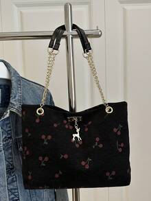 Large Capacity Handbag For Women, New Arrival Minimalist Commuting Shoulder Tote Bag - Black - View 8