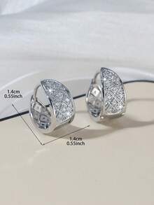1 Pair Women's Vintage Carved Zirconia Hoop Earrings, Delicate & Unique, 3 Styles Available, Suitable For Daily, Commute, Dating, Elegant & Charming, Sparkling Zirconia Won't Fade, Ideal Gift For Mom, Girlfriend - Silver - View 5