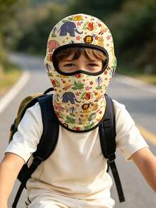1 pieza Máscara facial cálida para niños - Máscara facial completa transpirable con protección solar adecuada para ciclismo y deportes al aire libre - 1 pieza de estampado para niños - Ver 5