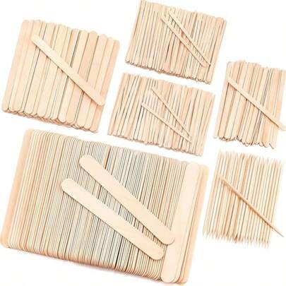 200pcs Wax Sticks Assorted Wax Applicator Sticks For Body Legs Face With Small Medium Large Sizes Wood Popsicle Sticks For Waxing Or Craft Sticks