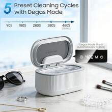 Ultrasonic Cleaner Machine, 550ml Eyeglasses Jewelry Cleaner, 45kHz Ultrasonic Cleaner For Glasses Rings Watch Band, 5 Timer, 3 Power Levels, Degas Mode Deep Cleaning - UK Plug(220-240V) - View 2