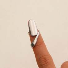 Minimalist Creative Open Knuckle Ring, Elegant Nail Art Rhinestone Nail Ring Wearable Nail Cover Jewelry - 04 Trắng K 9440 - Xem 9