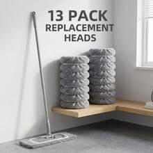 13-Pack Reusable Mop Replacement Heads, Compatible With Nine Types Of Sweepers, Beautiful Cleaning Supplies, Perfect For Sunny Household Cleaning Days, Fluffy Plush Design, Machine-Washable - 13 PCS - View 8
