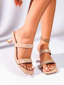 Teenage New Low Heel Sandals Vintage Exquisite Fashion Elegant Shoes High Heel Sandals Suitable For Various Outfits Black High Heels Beige High Heels Burgundy High Heels Khaki High Heels - Apricot - View 7