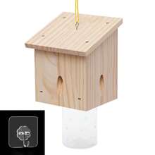 Outdoor Carpenter Bee Trap - No Lure, Pentagonal Roof Style Natural Hanging Wooden Carpenter Bee Trap Outdoor - Best Bee Trap - Insect Trap With Removable Safety Box - A - View 11