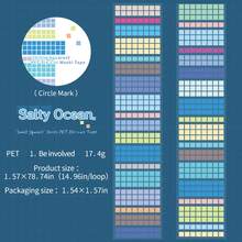 1 Roll PET Die-Cut Masking Tape, Mosaic Square Pattern, Suitable For Gifts, Office, Home, Marking, Labels, Classrooms, Toys, Scrapbooking, Creative Vintage Decoration DIY Stickers - Multicolor - View 13