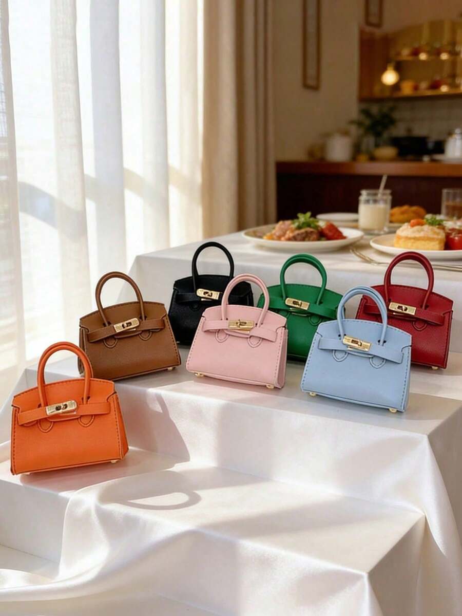1 pieza Este mini bolso de piel de unicolor con textura de piedra presenta una correa de cadena única y elegante, lo que lo convierte en un accesorio versátil y elegante adecuado para el uso diario. Disponible en múltiples colores, este bolso de alta calidad es un elemento de moda esencial para el Ramadán y también es un regalo perfecto para los amigos. - Multicolor - Ver 1