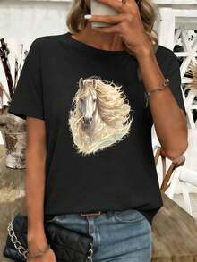 Tee-shirts pour femmes - Noir - Voir 1