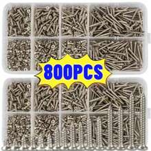 800 M2 自攻螺钉套装，十字平头沉头木工螺钉，易于安装且牢固 - 800pcs - 查看 3