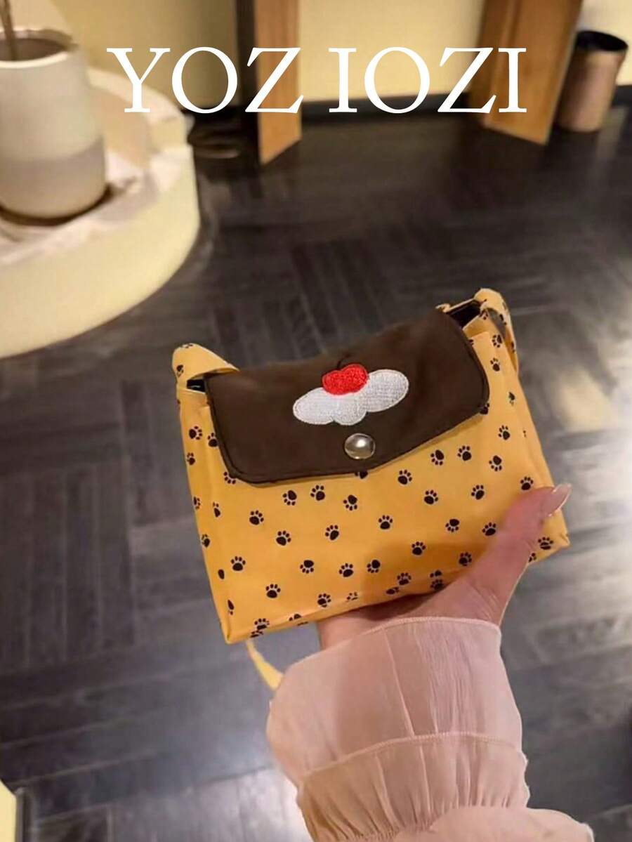 Cute Japanese/Korean Style Pudding Cake Shoulder/Crossbody Bag, Versatile Daily/Work Commute Bag With Small Storage, New Arrival - Multicolor - View 1