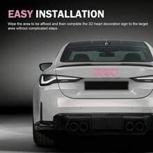 3D Heart-Shaped Car Logo Sticker, Self-Adhesive Car Badge, Easy To Install - Suitable For Most Vehicles - A - View 1