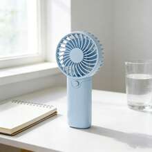 1pc Portable Battery Operated Fan (Batteries Not Included) - Handheld Fan, Stroller Fan, Battery Powered Fan, Mini Desk Fan, Suitable For Travel, Commuting, Office, Beach, Summer Essential, Compact Portable Handheld Fan (Requires 2 AAA Batteries) - Polychrome - View 7