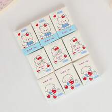 Portable Handkerchief Paper Pack, Wet Wipe Facial Tissue, Cute Cartoon Tissue Paper For Students - 9 Packs Of Strawberry Blue Cat - View 3