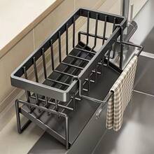 1pcs Effective Draining Kitchen Sponge Shelf, Soap Holder, Stainless Steel Material Is More Sturdy, Slope Design Is Free From Water Accumulation, Towel Independent Rack Effective Anti-Mold, Kitchen Storage - L - View 4