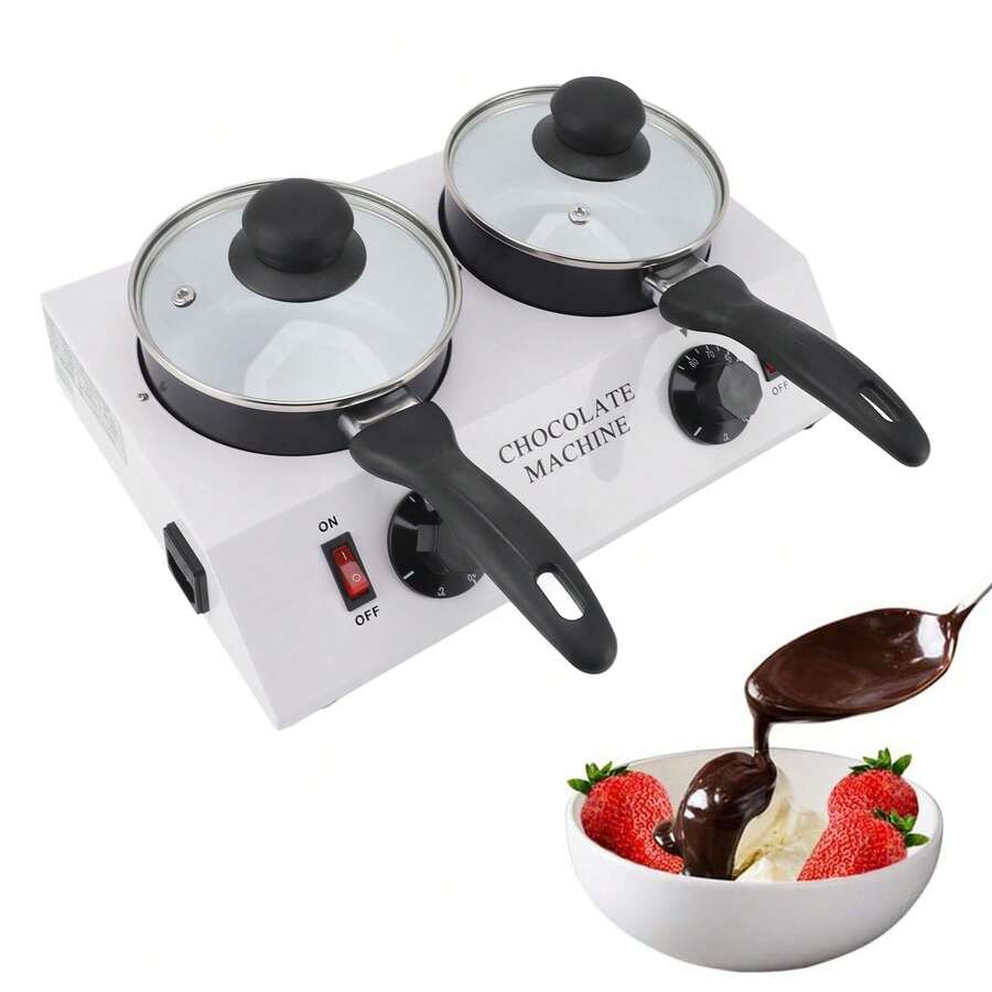 Máquina para fundir chocolate de 2 tanques, temperatura constante, aluminio, antiadherente, manual, 2 kg, enchufe estadounidense, 110 V. - Tipo de Enchufe A USA (110-127V) - Ver 1