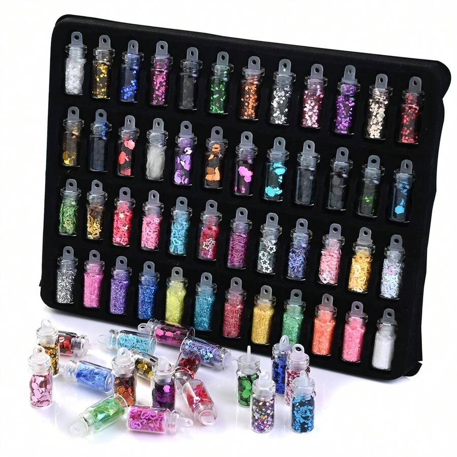 1 Set Epoxy Resin Filling Kit, Shiny Epoxy Resin Glitter Powder, Heart Shape, Star, Micro Beads For Nail Art, DIY Jewelry, Keychain And Craft Making