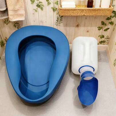 2PcsThickened & Durable Bedpan, Ergonomic Design, For Bedridden Elderly, Unisex, High-Density PP Material Portable Toilet, Suitable For Postpartum Women, Easy To Clean