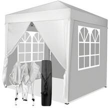 Pop Up Gazebo With Sides Blue Outdoor Canopy Wedding Party Tent - White - View 2