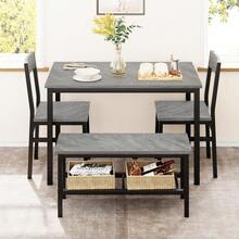 Dining Table & Chair Sets - Black + Gray - View 3